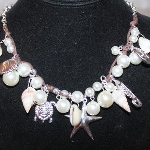 NWT Sea Life Charm Necklace, Turtle, Scallop Shell